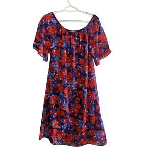 Signature Collection Floral Chiffon Dress Womens Large Peasant Cottagecore boho‎